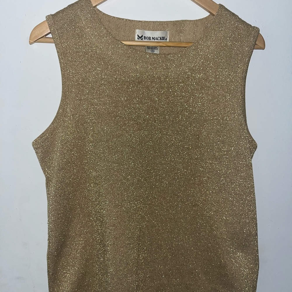 Bob Mackie Gold Sequin Tank Top